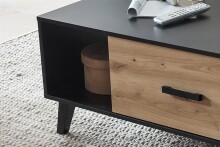 Couchtisch >Artona< in Artisan-Eiche, Schwarz - 125x46,6x65cm (BxHxT)