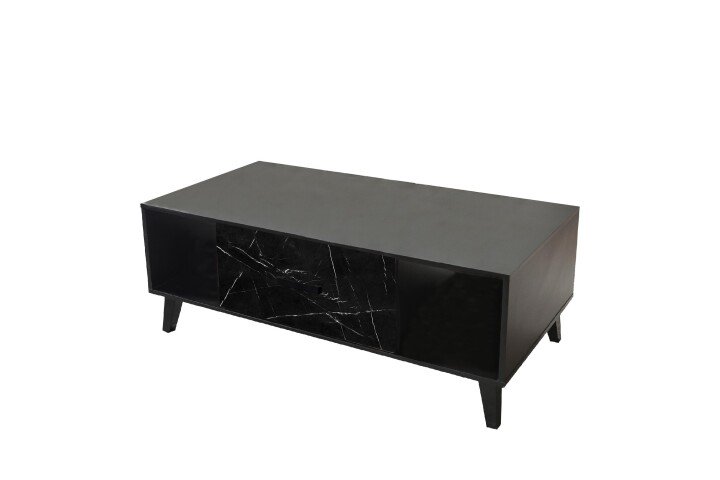 Couchtisch >Fina< in Marmor-Schwarz, Schwarz - 125x46,6x65cm (BxHxT)