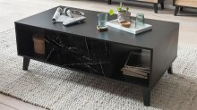 Couchtisch >Fina< in Marmor-Schwarz, Schwarz - 125x46,6x65cm (BxHxT)
