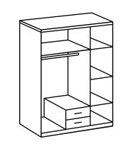 Kleiderschrank >Cheston< in Plankeneiche - 135x198x58cm (BxHxT)