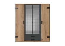 Kleiderschrank >Cheston< in Plankeneiche - 180x198x58cm (BxHxT)