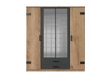Kleiderschrank >Cheston< in Plankeneiche - 180x198x58cm (BxHxT)
