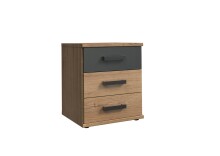 Nachtkommode >Cheston< in Plankeneiche - 46x55x40cm...