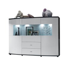 Highboard >Gate< in Weiss/Grau - 160x117x41,6cm...