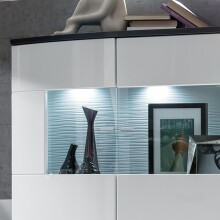 Highboard >Gate< in Weiss/Grau - 160x117x41,6cm (BxHxT)