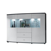 Highboard >Gate< in Weiss/Grau - 160x117x41,6cm (BxHxT)