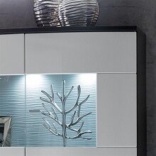 Highboard >Gate< in Weiss/Grau - 160x117x41,6cm (BxHxT)