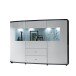 Highboard >Gate< in Weiss/Grau - 160x117x41,6cm (BxHxT)