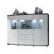 Highboard >Gate< in Weiss/Grau - 160x117x41,6cm (BxHxT)