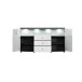 Sideboard >Gate< in Weiß-Hochglanz, Anthrazit - 160x86,8x41,6cm (BxHxT)