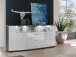 Sideboard >Gate< in Weiß-Hochglanz, Anthrazit - 160x86,8x41,6cm (BxHxT)