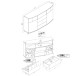 Sideboard >Gate< in Weiß-Hochglanz, Anthrazit - 160x86,8x41,6cm (BxHxT)