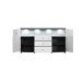 Sideboard >Gate< in Weiß-Hochglanz, Anthrazit - 160x86,8x41,6cm (BxHxT)