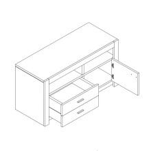TV-Board >Hartfort< in Asteiche, Wildeiche - 127,6x60,7x46,8cm (BxHxT)