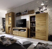 TV-Board >Hartfort< in Asteiche, Wildeiche - 127,6x60,7x46,8cm (BxHxT)