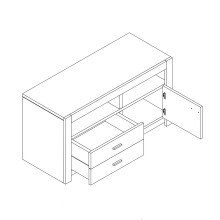 TV-Board >Hartfort< in Asteiche, Wildeiche - 127,6x60,7x46,8cm (BxHxT)