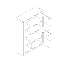 Vitrine >Hartfort< in Asteiche, Wildeiche - 95,7x140,7x37,2cm (BxHxT)