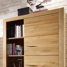 Vitrine >Hartfort< in Asteiche, Wildeiche - 95,7x140,7x37,2cm (BxHxT)