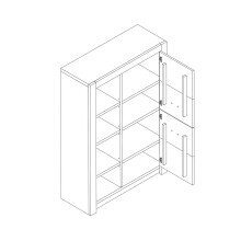 Vitrine >Hartfort< in Asteiche, Wildeiche - 95,7x140,7x37,2cm (BxHxT)