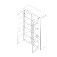 Vitrine >Hartfort< in Asteiche Wildeiche - 95,7x200x37,2cm (BxHxT)