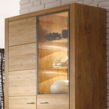 Vitrine >Hartfort< in Asteiche Wildeiche - 95,7x200x37,2cm (BxHxT)