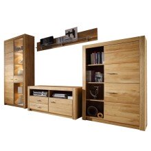 Vitrine >Hartfort< in Asteiche Wildeiche - 95,7x200x37,2cm (BxHxT)
