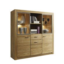 Highboard >Hartfort< in Asteiche, Wildeiche -...