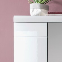 Garderobenschrank >Liro< in Weiß, Artisan-Eiche - 60,8x193x33,8cm (BxHxT)