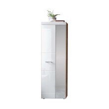 Garderobenschrank >Liro< in Weiß, Artisan-Eiche - 60,8x193x33,8cm (BxHxT)