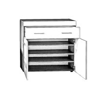 Kommode >Liro< in Weiß, Artisan-Eiche - 80x90x31,6cm (BxHxT)