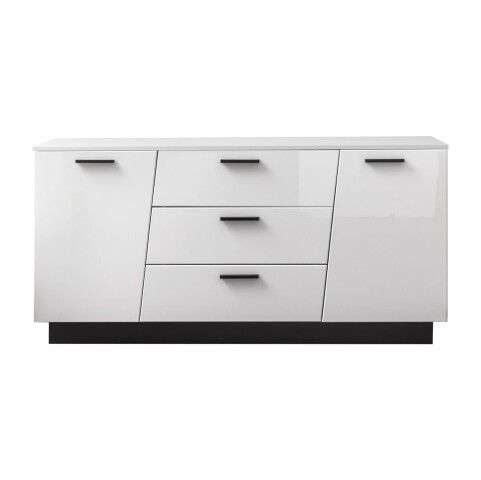 Sideboard >Media< in Weiß, Schwarz - 160x80x43,6cm (BxHxT)