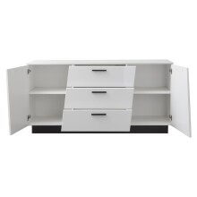 Sideboard >Media< in Weiß, Schwarz - 160x80x43,6cm (BxHxT)