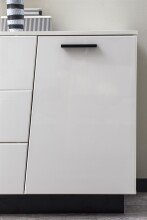 Sideboard >Media< in Weiß, Schwarz - 160x80x43,6cm (BxHxT)