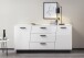 Sideboard >Media< in Weiß, Schwarz - 160x80x43,6cm (BxHxT)