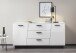 Sideboard >Media< in Weiß, Schwarz - 160x80x43,6cm (BxHxT)
