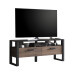 TV-Board >Nordi< in Okapi-Nuss, Schwarz - 150,3x62,6x43,1cm (BxHxT)