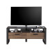 TV-Board >Nordi< in Okapi-Nuss, Schwarz - 150,3x62,6x43,1cm (BxHxT)
