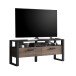 TV-Board >Nordi< in Okapi-Nuss, Schwarz - 150,3x62,6x43,1cm (BxHxT)