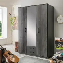 Kleiderschrank >Dieter< in Graphit Digi Steel -...