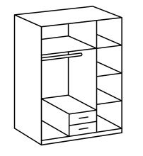 Kleiderschrank >Dieter< in Graphit Digi Steel - 135x198x58cm (BxHxT)