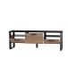 TV-Board >Nordi< in Okapi-Nuss, Schwarz - 180,3x62,6x43,1cm (BxHxT)