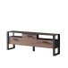 TV-Board >Nordi< in Okapi-Nuss, Schwarz - 180,3x62,6x43,1cm (BxHxT)