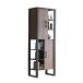 Stauraumschrank >Nordi< in Okapi-Nuss, Schwarz - 74,8x200,1x38,8cm (BxHxT)