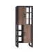 Stauraumschrank >Nordi< in Okapi-Nuss, Schwarz - 74,8x200,1x38,8cm (BxHxT)