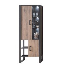Vitrine >Nordi< in Okapi-Nuss, Schwarz -...