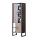 Vitrine >Nordi< in Okapi-Nuss, Schwarz - 74,8x200,1x38,8cm (BxHxT)