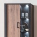 Vitrine >Nordi< in Okapi-Nuss, Schwarz - 74,8x200,1x38,8cm (BxHxT)