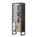 Vitrine >Nordi< in Okapi-Nuss, Schwarz - 74,8x200,1x38,8cm (BxHxT)