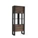 Stauraumschrank >Nordi< in Okapi-Nuss, Schwarz - 62x163,3x38,9cm (BxHxT)