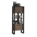 Stauraumschrank >Nordi< in Okapi-Nuss, Schwarz - 62x163,3x38,9cm (BxHxT)